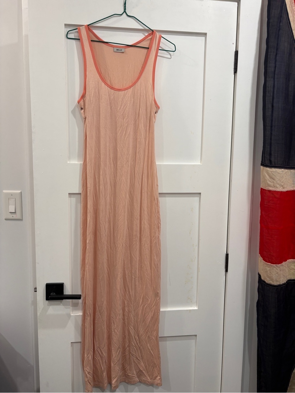 Belle anna / belle the label Light Peach Sleeveless Maxi Dress with Coral Trim